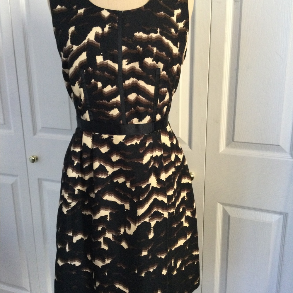 Oleg Cassini Black and Brown Dress